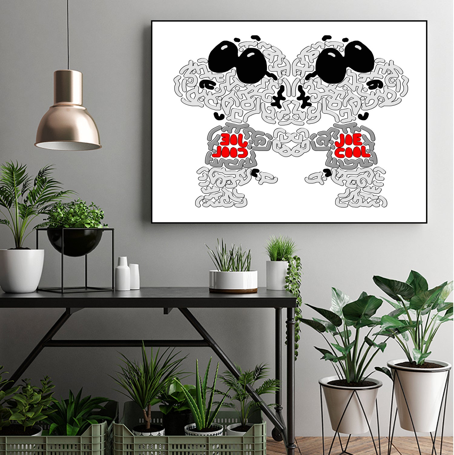 Snoopy Joe Cool by Caroline BESSIERES on GIANT ART - gray digital drawing