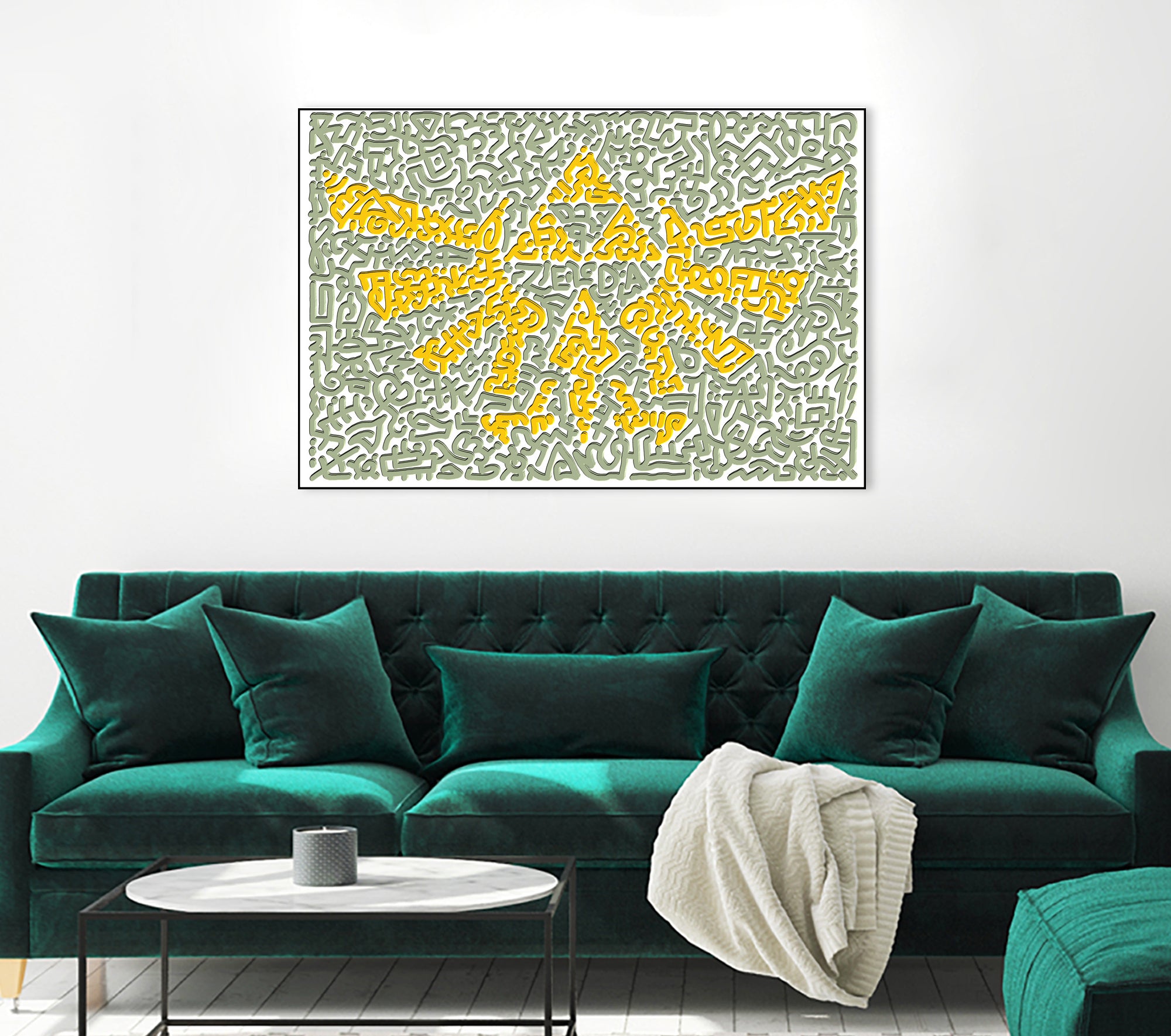 The Triforce by Caroline BESSIERES on GIANT ART - yellow digital drawing