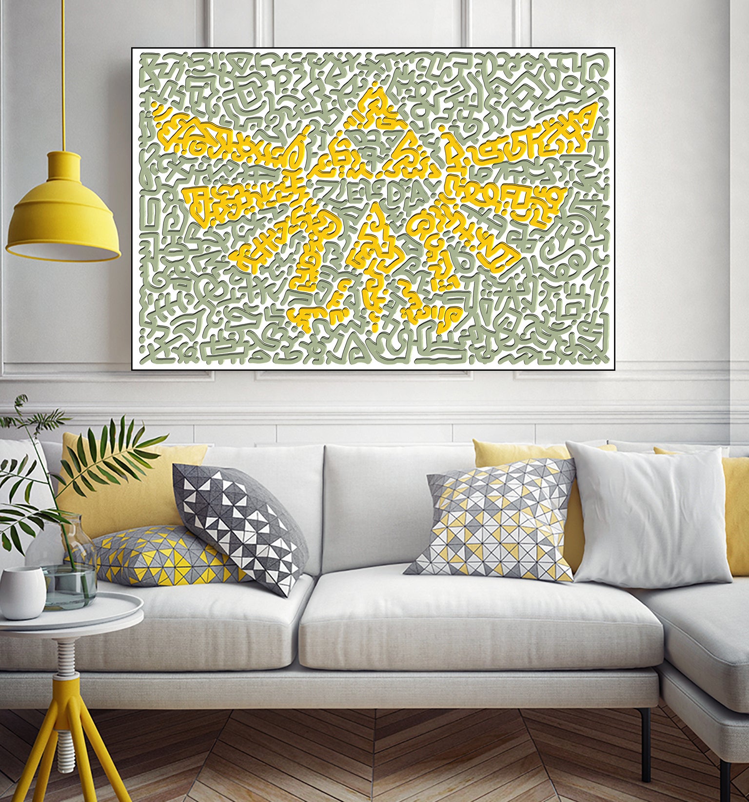 The Triforce by Caroline BESSIERES on GIANT ART - yellow digital drawing