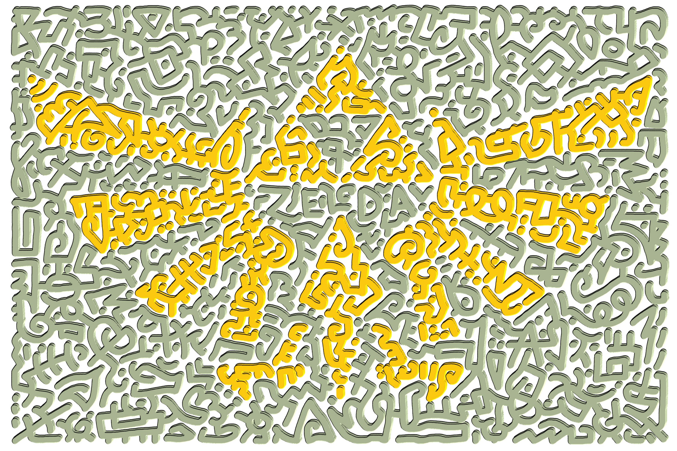 The Triforce by Caroline BESSIERES on GIANT ART - yellow digital drawing