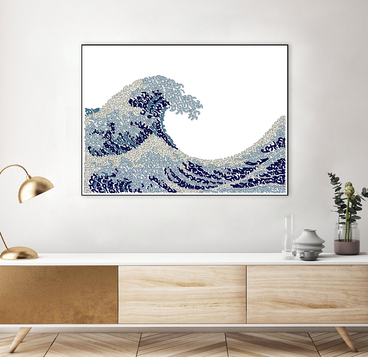 The Wave by Caroline BESSIERES on GIANT ART - blue digital drawing