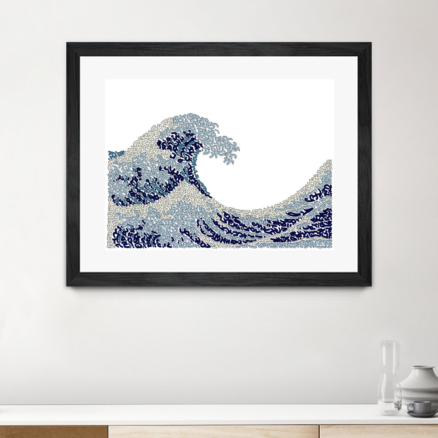 The Wave by Caroline BESSIERES on GIANT ART - blue digital drawing