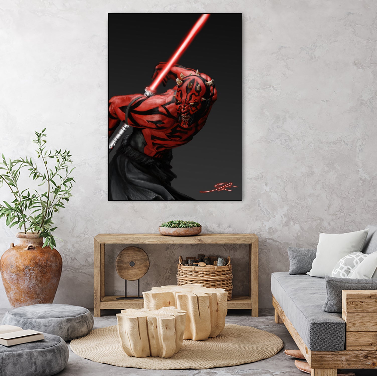 Darth Maul by Eber Riera on GIANT ART - red digital painting