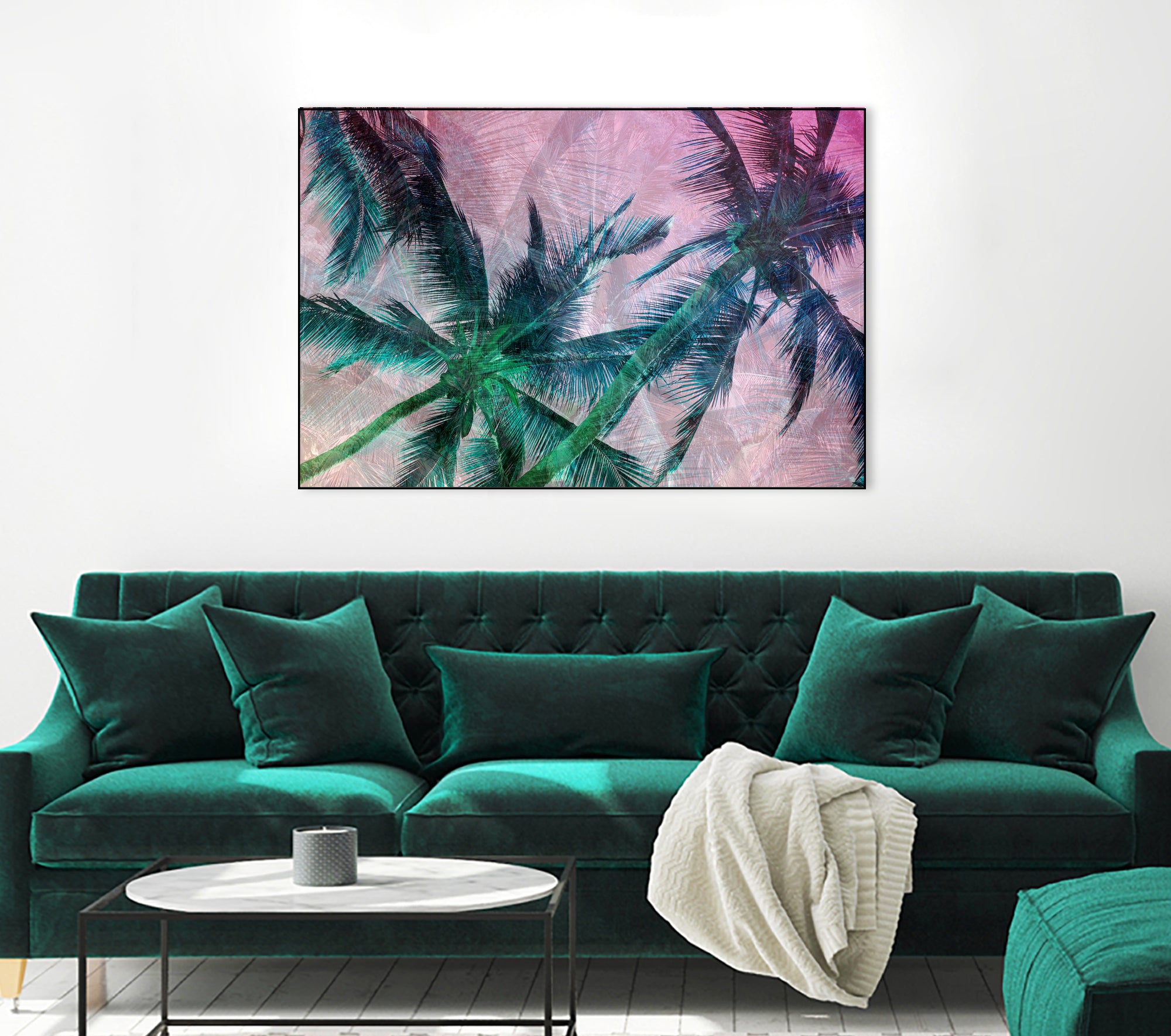 Textured Palms II by Lisa Argyropoulos on GIANT ART - green photo illustration