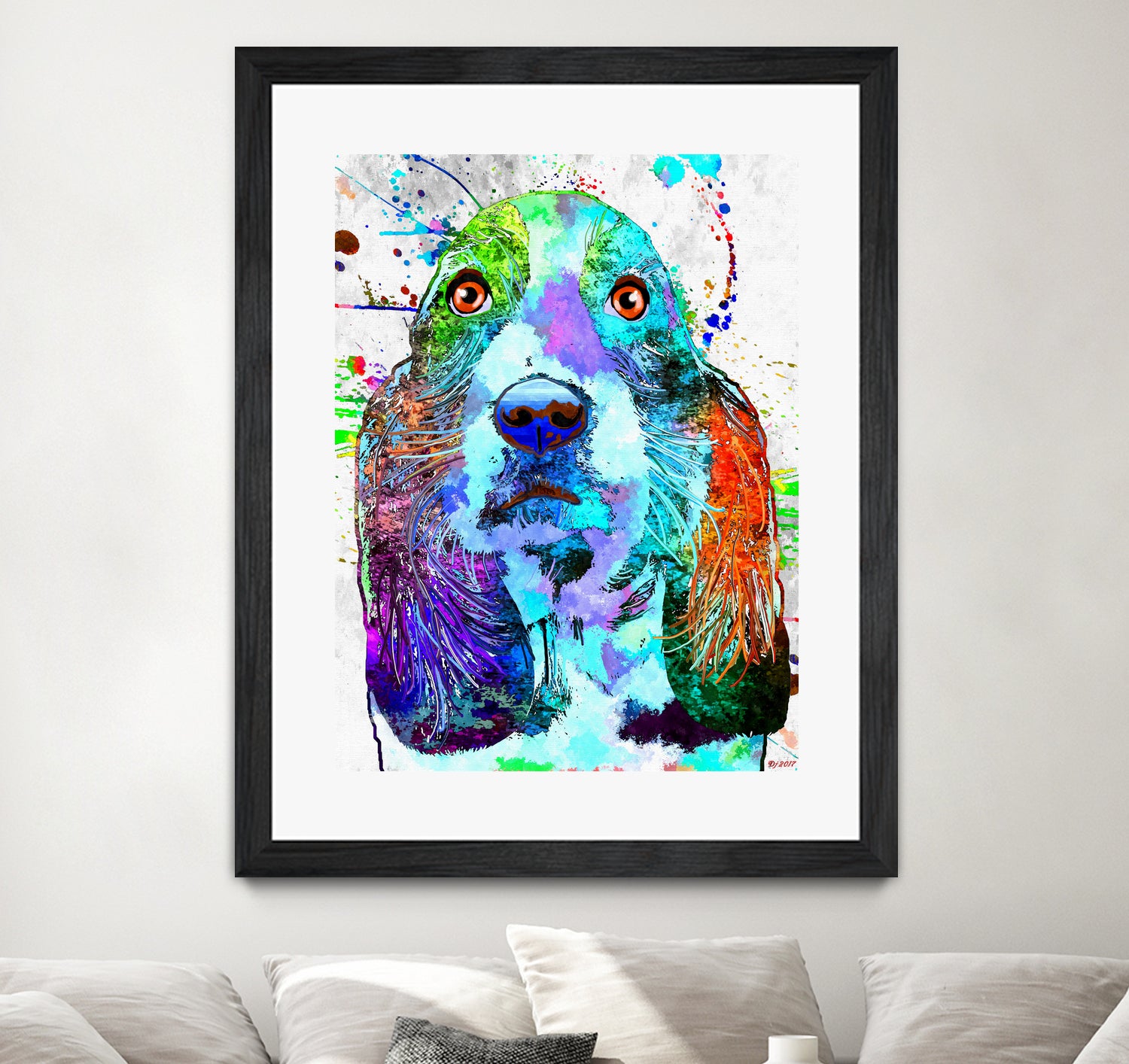 Basset Hound by Daniel Janda on GIANT ART - black digital painting