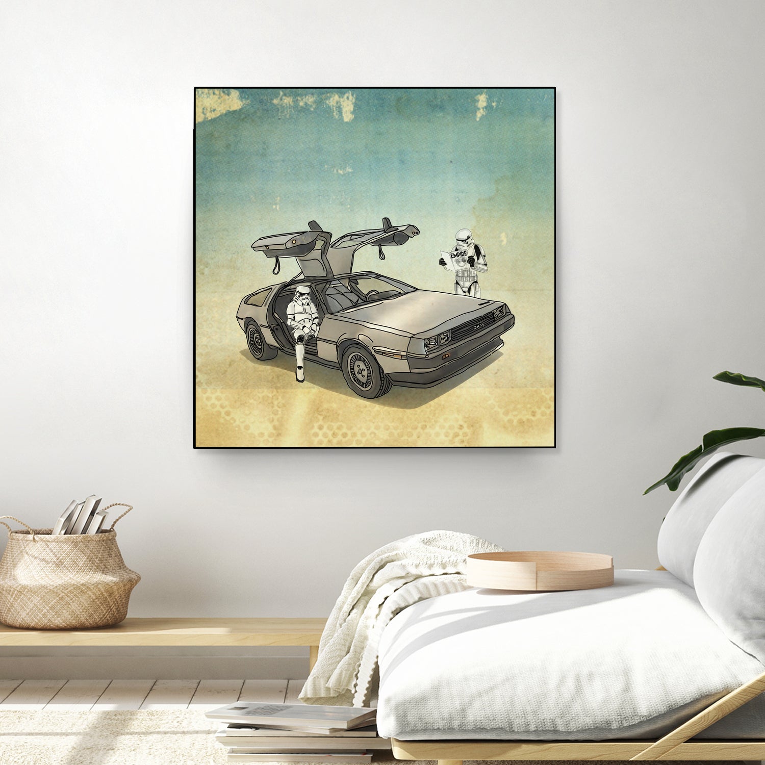 STORMTROOPER IN A DELOREAN II by Vin Zzep on GIANT ART - white digital painting