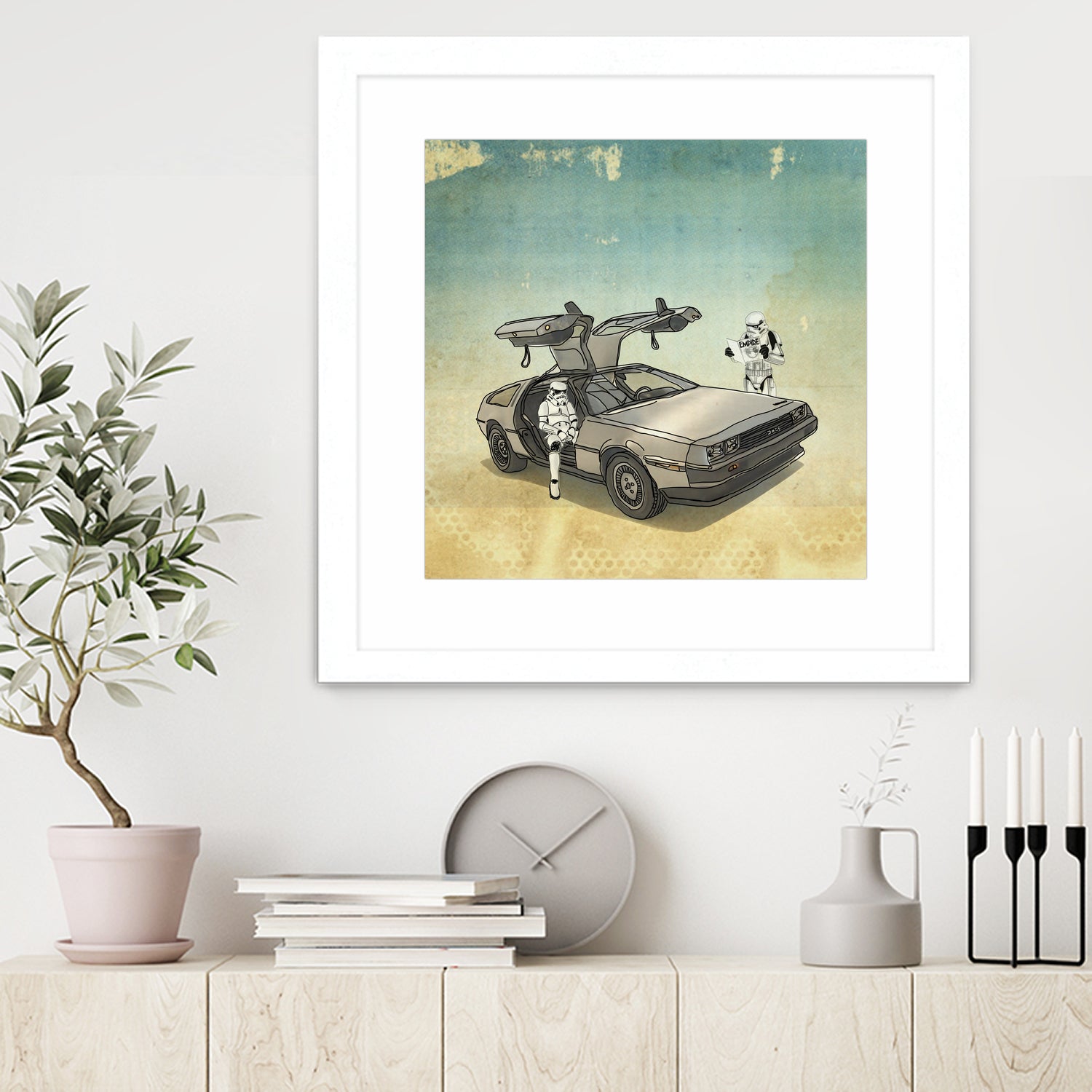 STORMTROOPER IN A DELOREAN II by Vin Zzep on GIANT ART - white digital painting