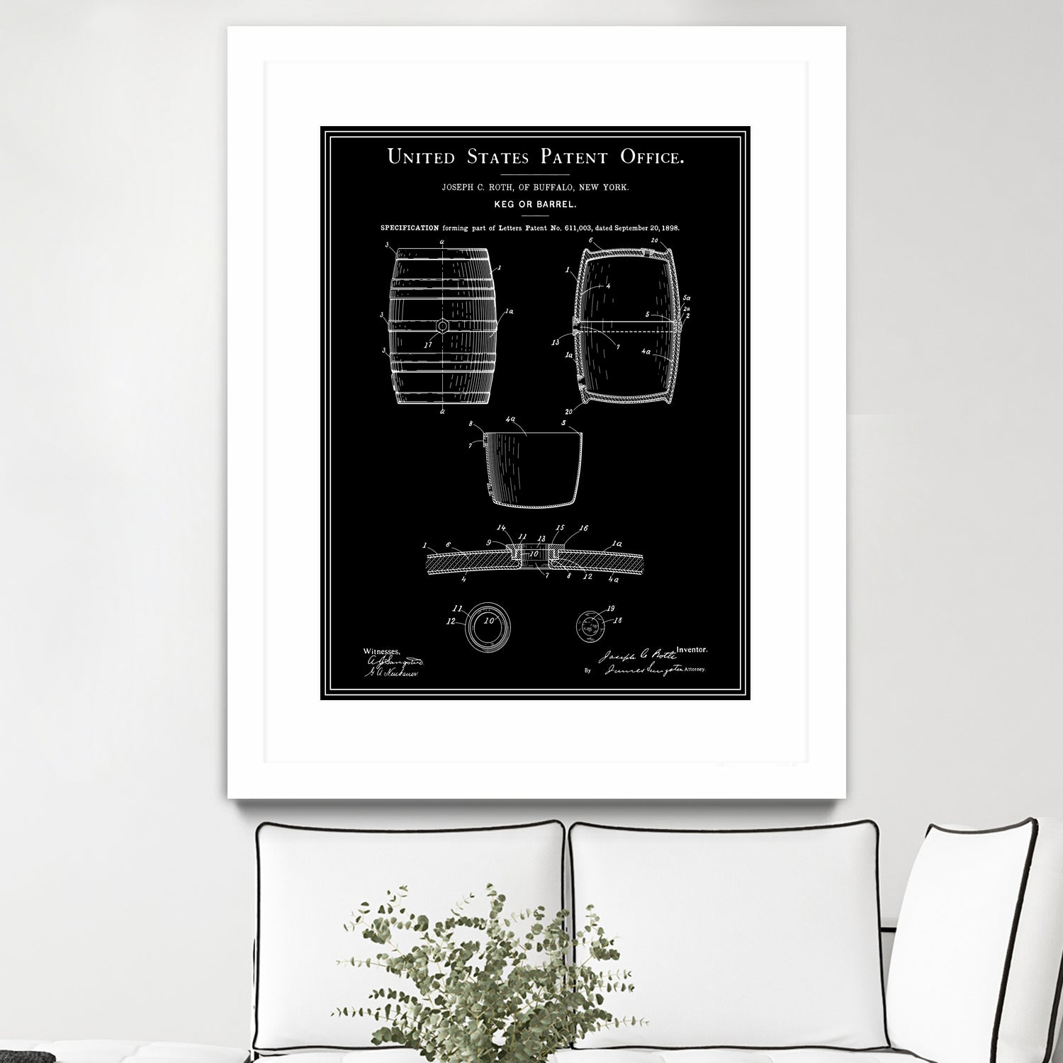 Beer Keg Patent - Black by Finlay McNevin on GIANT ART - black typography