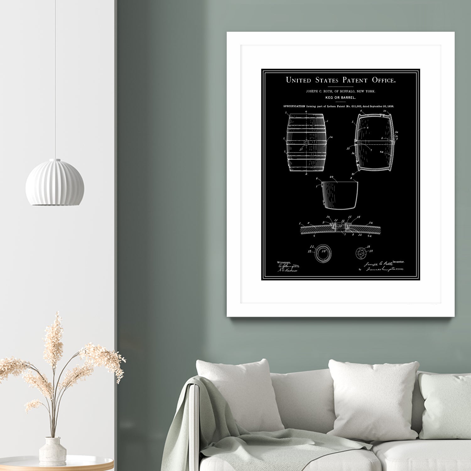 Beer Keg Patent - Black by Finlay McNevin on GIANT ART - black typography