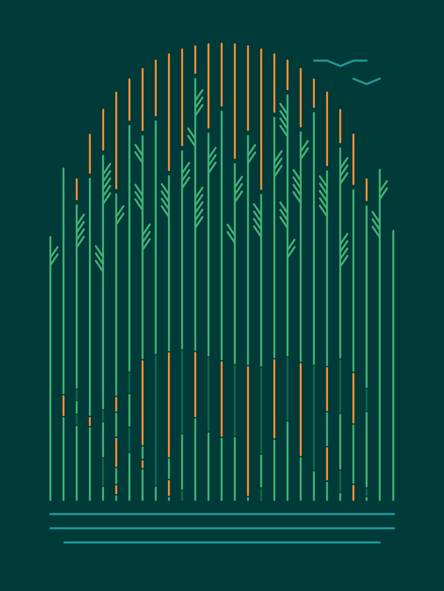 Tiger In The Grass by Rick Crane on GIANT ART - green digital drawing