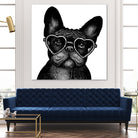 French bulldog portrait in glasses by Anastasiia Kononenko on GIANT ART - black cartooning