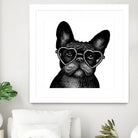 French bulldog portrait in glasses by Anastasiia Kononenko on GIANT ART - black cartooning