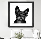 French bulldog portrait in glasses by Anastasiia Kononenko on GIANT ART - black cartooning