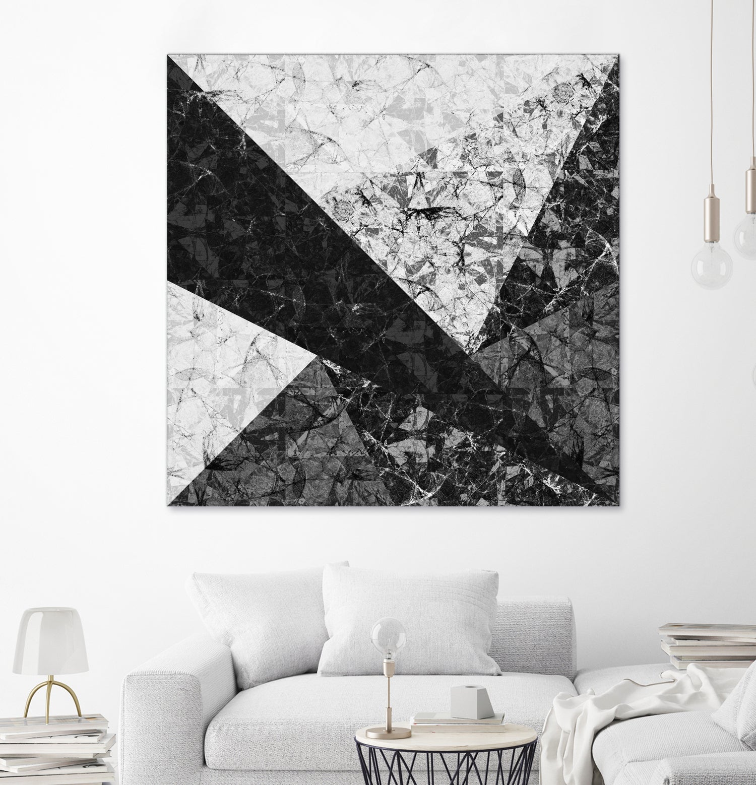 Marble Geometric Background C19 by Ilenia Pagliarini on GIANT ART - black digital drawing