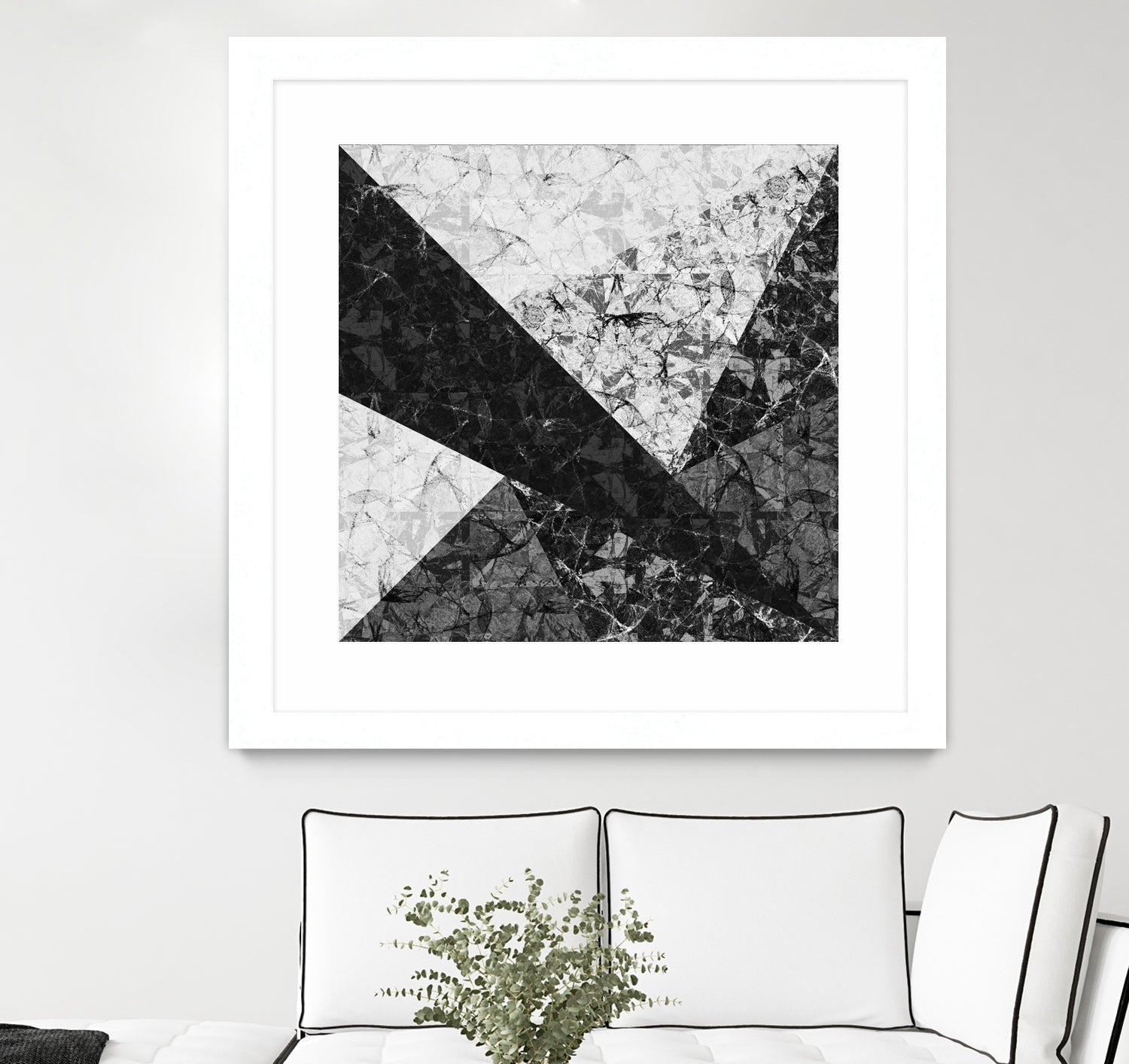 Marble Geometric Background C19 by Ilenia Pagliarini on GIANT ART - black digital drawing