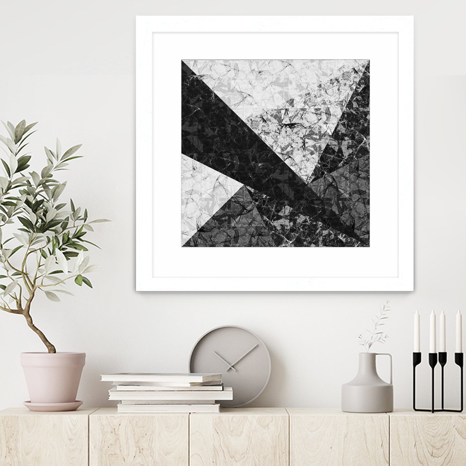 Marble Geometric Background C19 by Ilenia Pagliarini on GIANT ART - black digital drawing