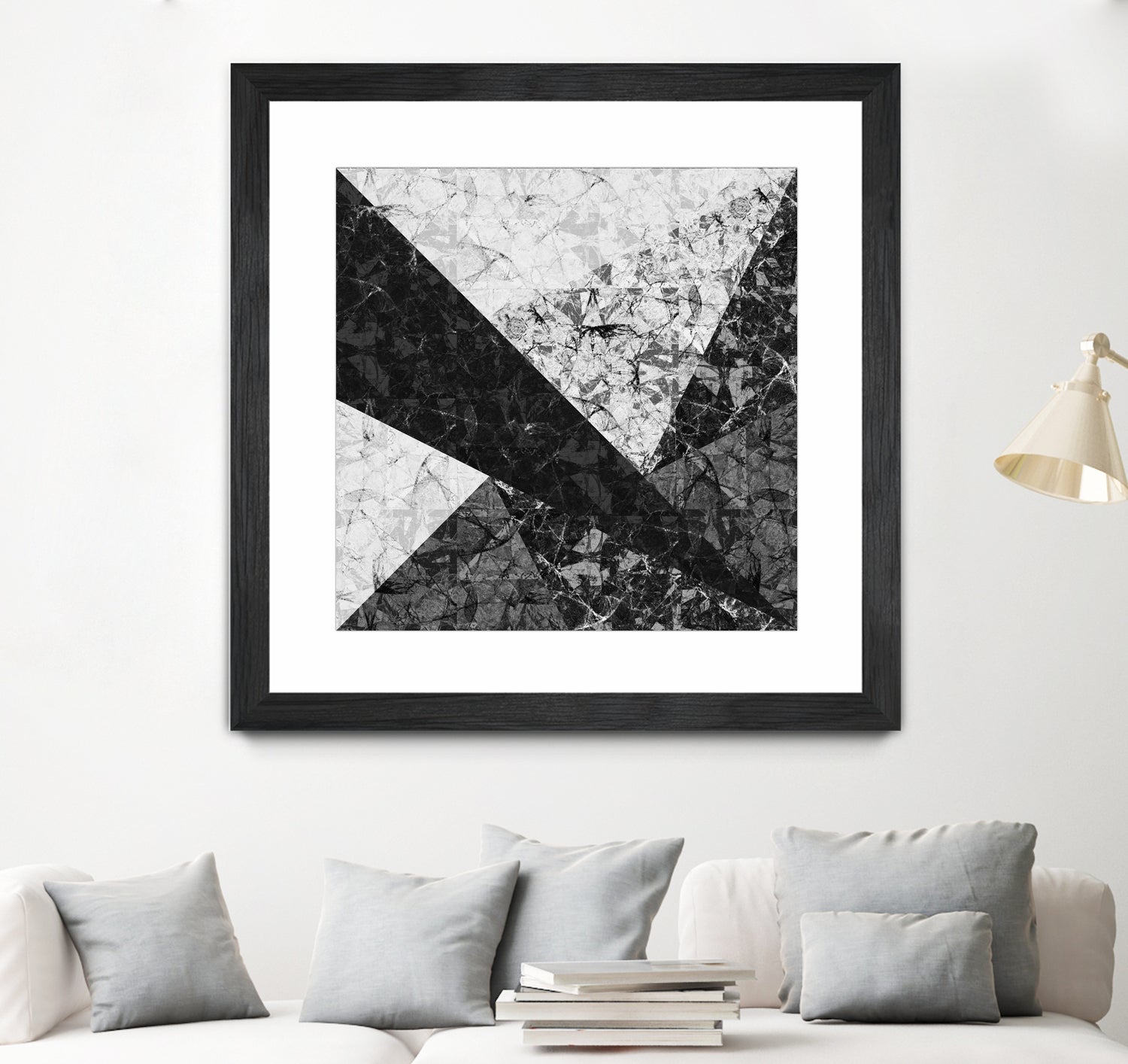 Marble Geometric Background C19 by Ilenia Pagliarini on GIANT ART - black digital drawing