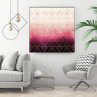 Pink Ombre Triangles by Elisabeth Fredriksson on GIANT ART - pink digital painting