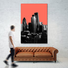 London Black and White by Laura Turner on GIANT ART - red digital painting