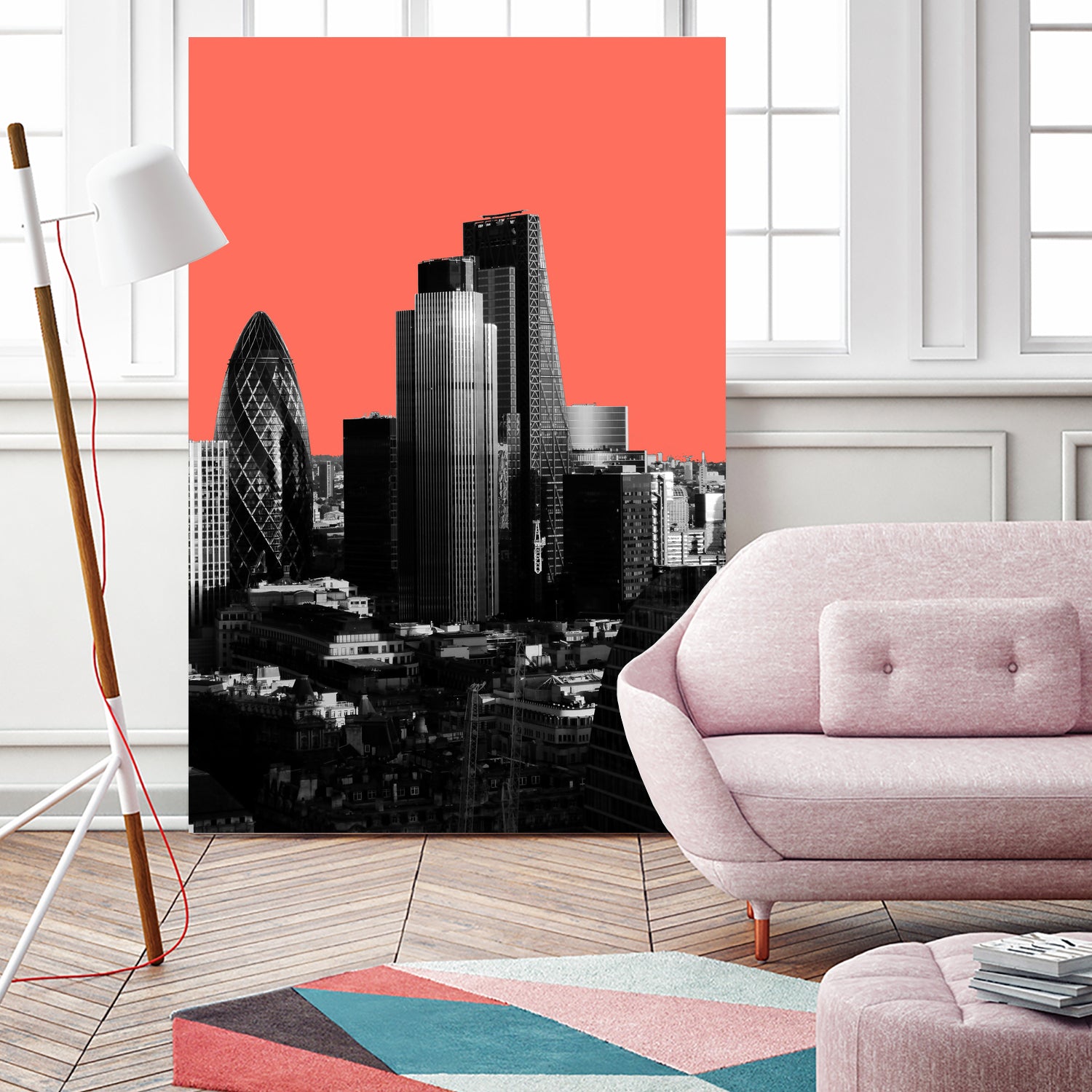 London Black and White by Laura Turner on GIANT ART - red digital painting