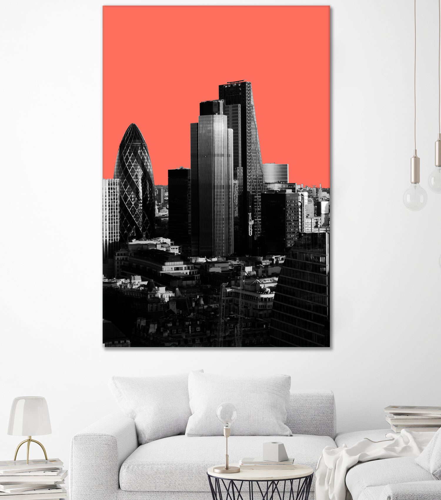 London Black and White by Laura Turner on GIANT ART - red digital painting