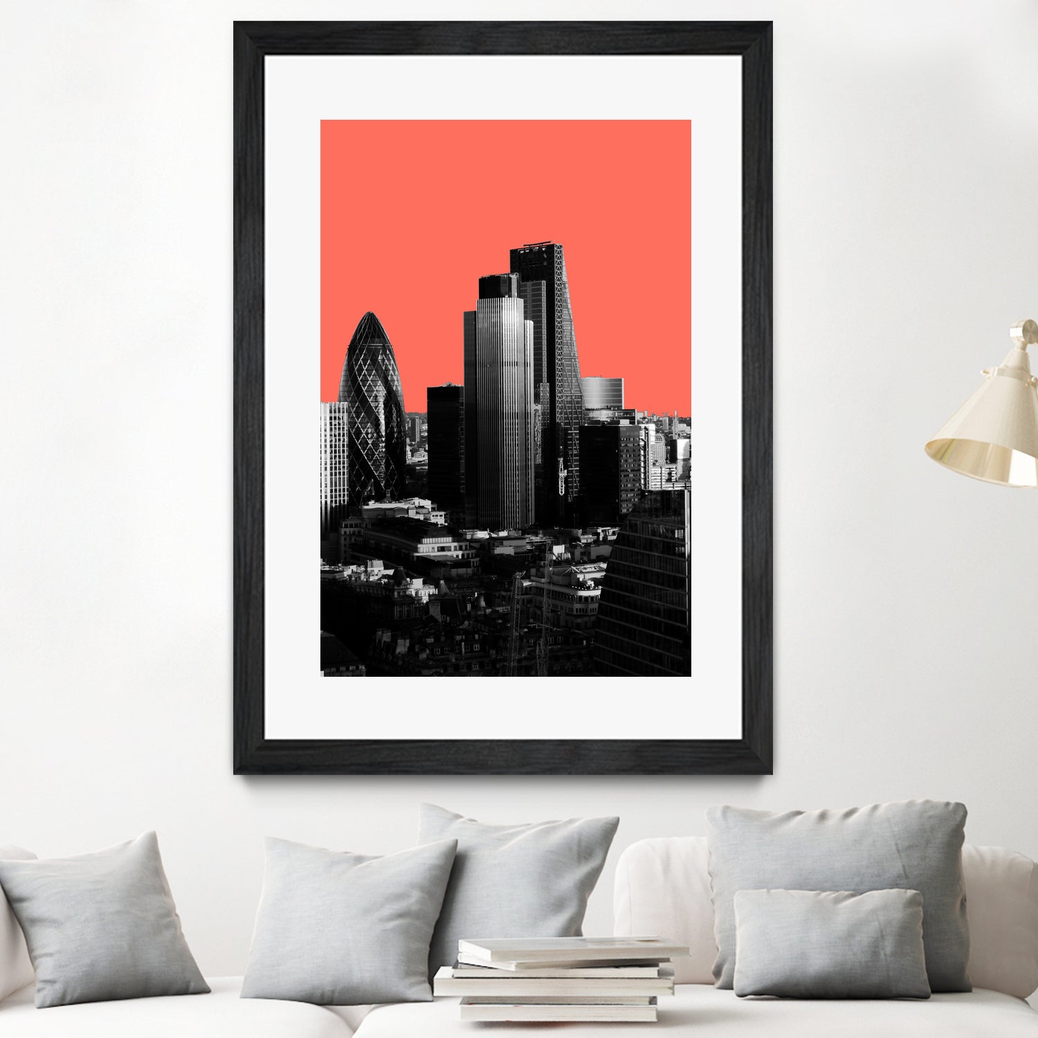 London Black and White by Laura Turner on GIANT ART - red digital painting