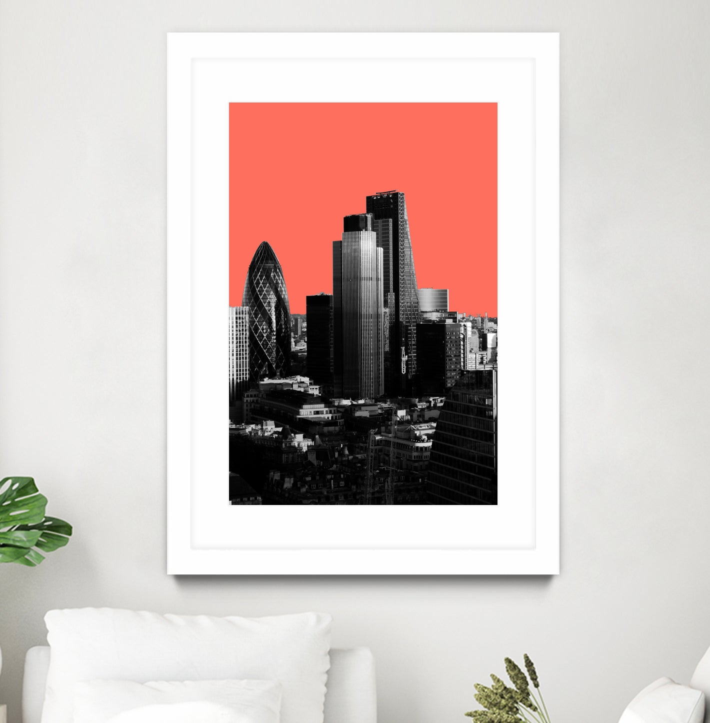 London Black and White by Laura Turner on GIANT ART - red digital painting