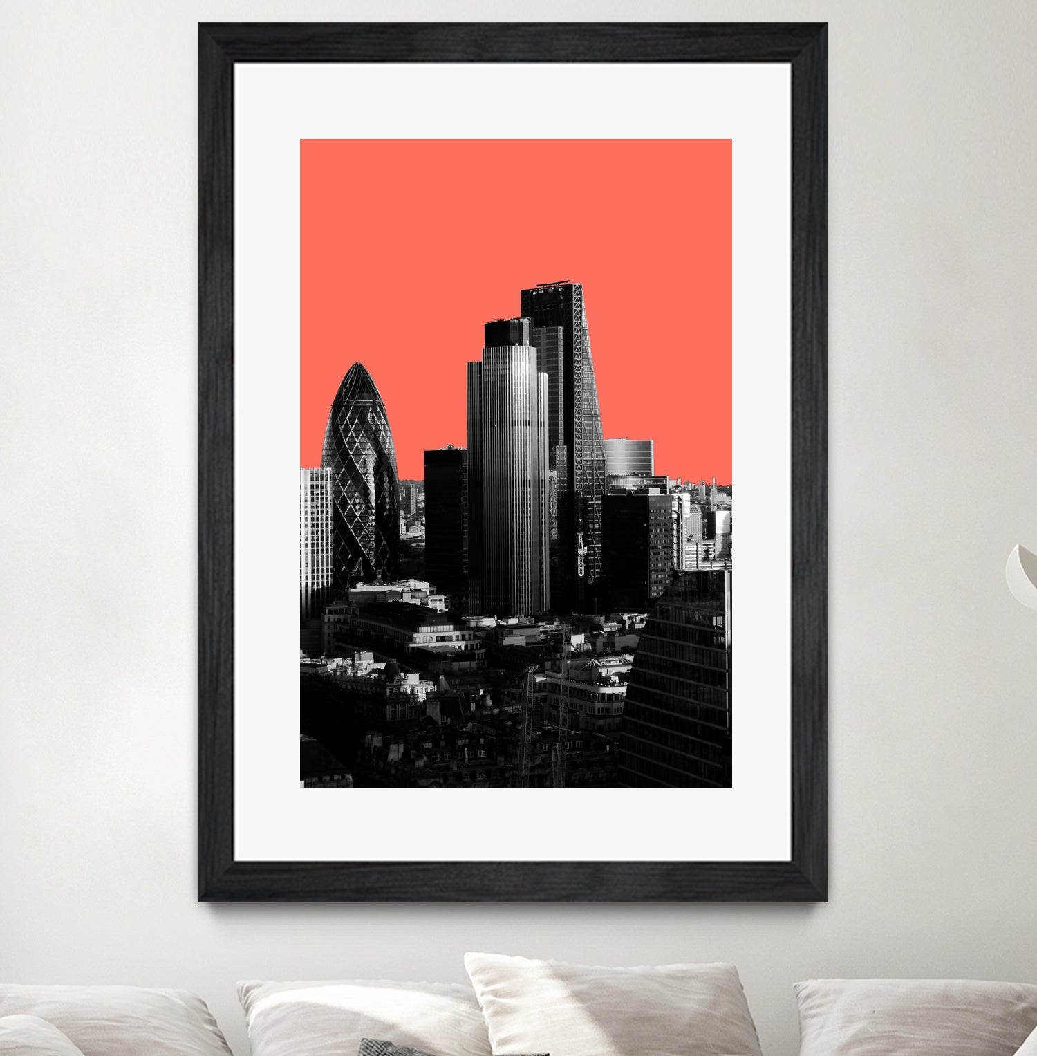 London Black and White by Laura Turner on GIANT ART - red digital painting