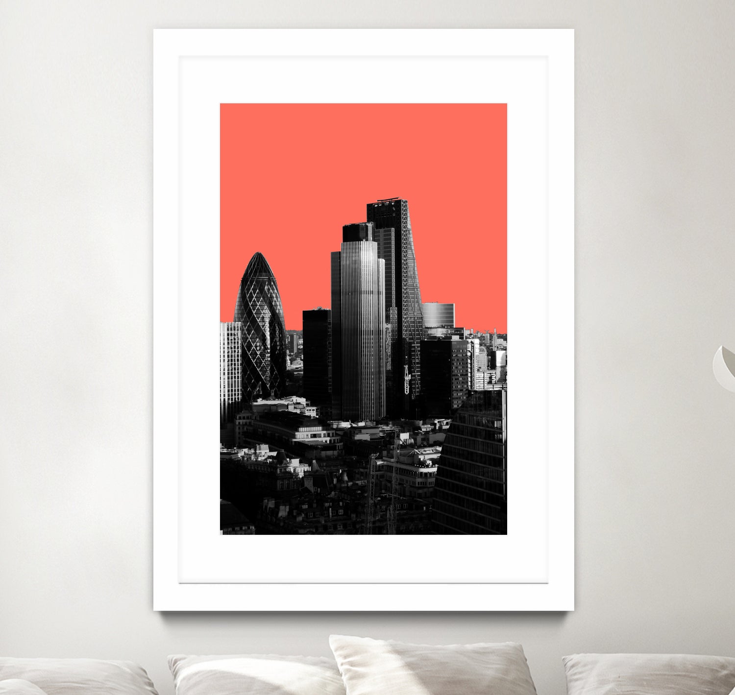 London Black and White by Laura Turner on GIANT ART - red digital painting