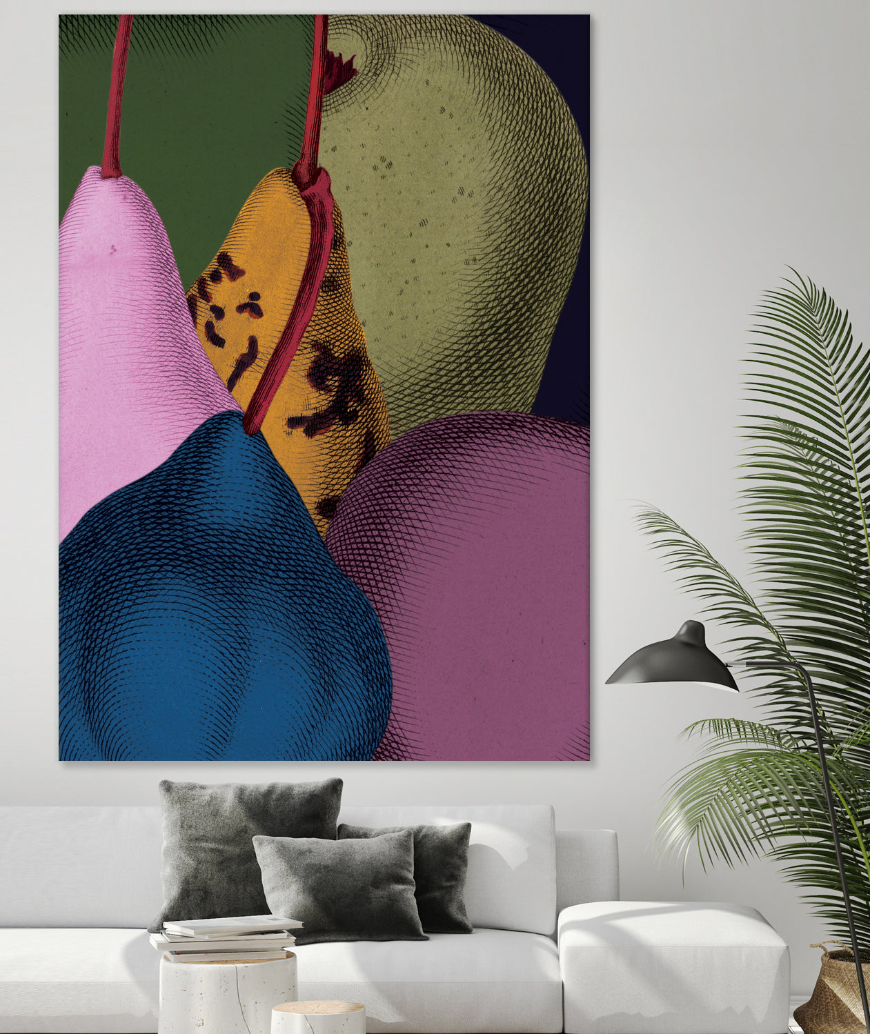 Modern Still life - Pears by Marlies Niemeijer on GIANT ART - blue mixed media