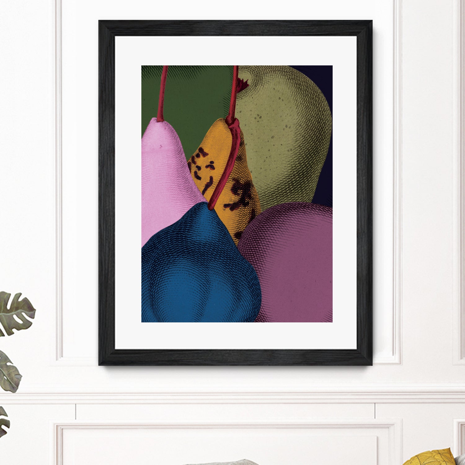 Modern Still life - Pears by Marlies Niemeijer on GIANT ART - blue mixed media