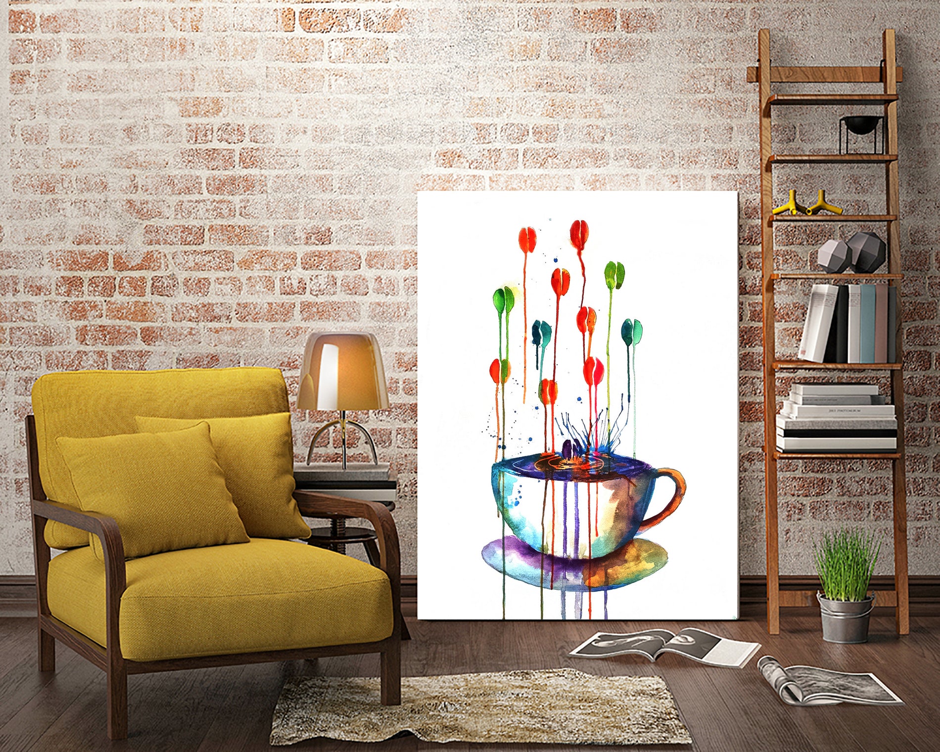 Coffee Splash by Emma Kaufmann on GIANT ART - fuchsia mixed media