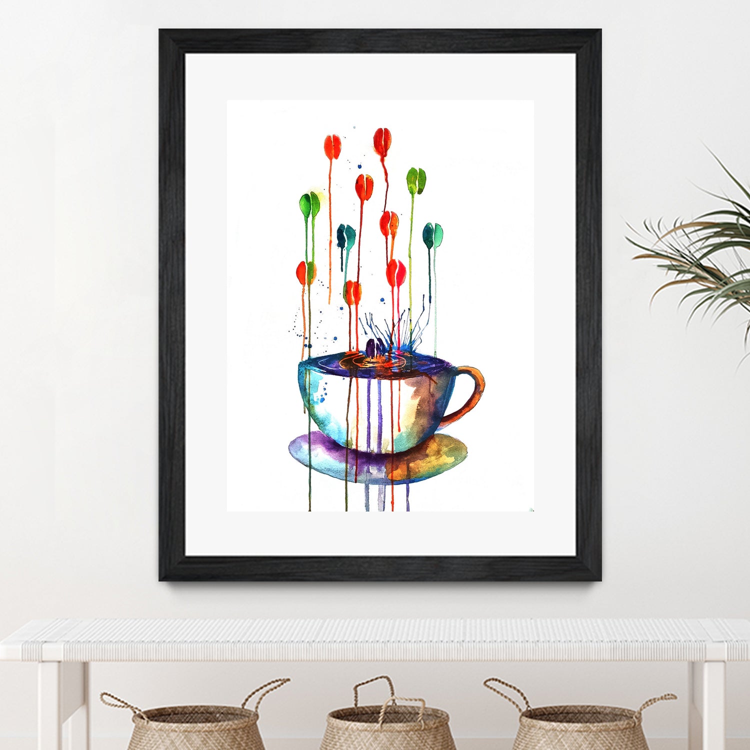 Coffee Splash by Emma Kaufmann on GIANT ART - fuchsia mixed media