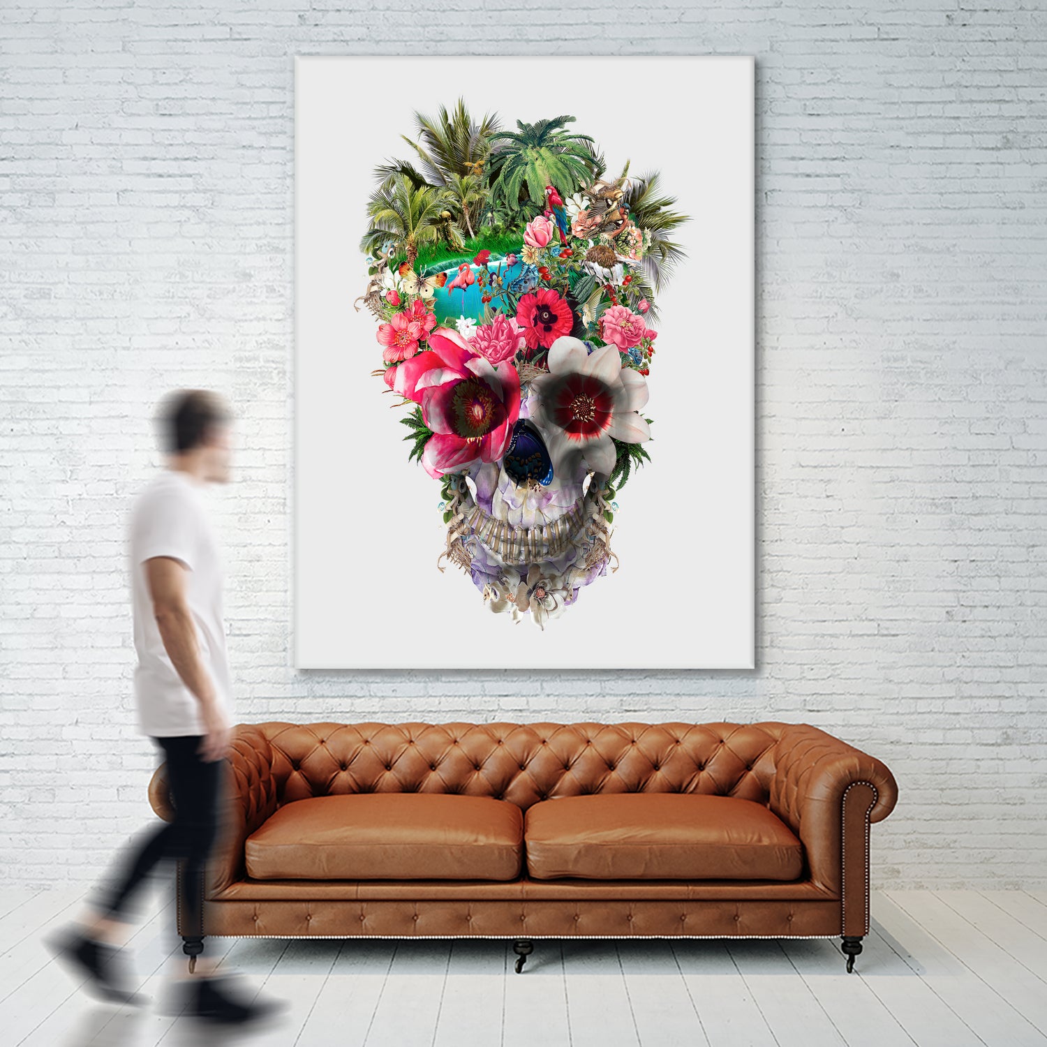 Summer Skull IV by RIZA PEKER on GIANT ART - orange digital painting