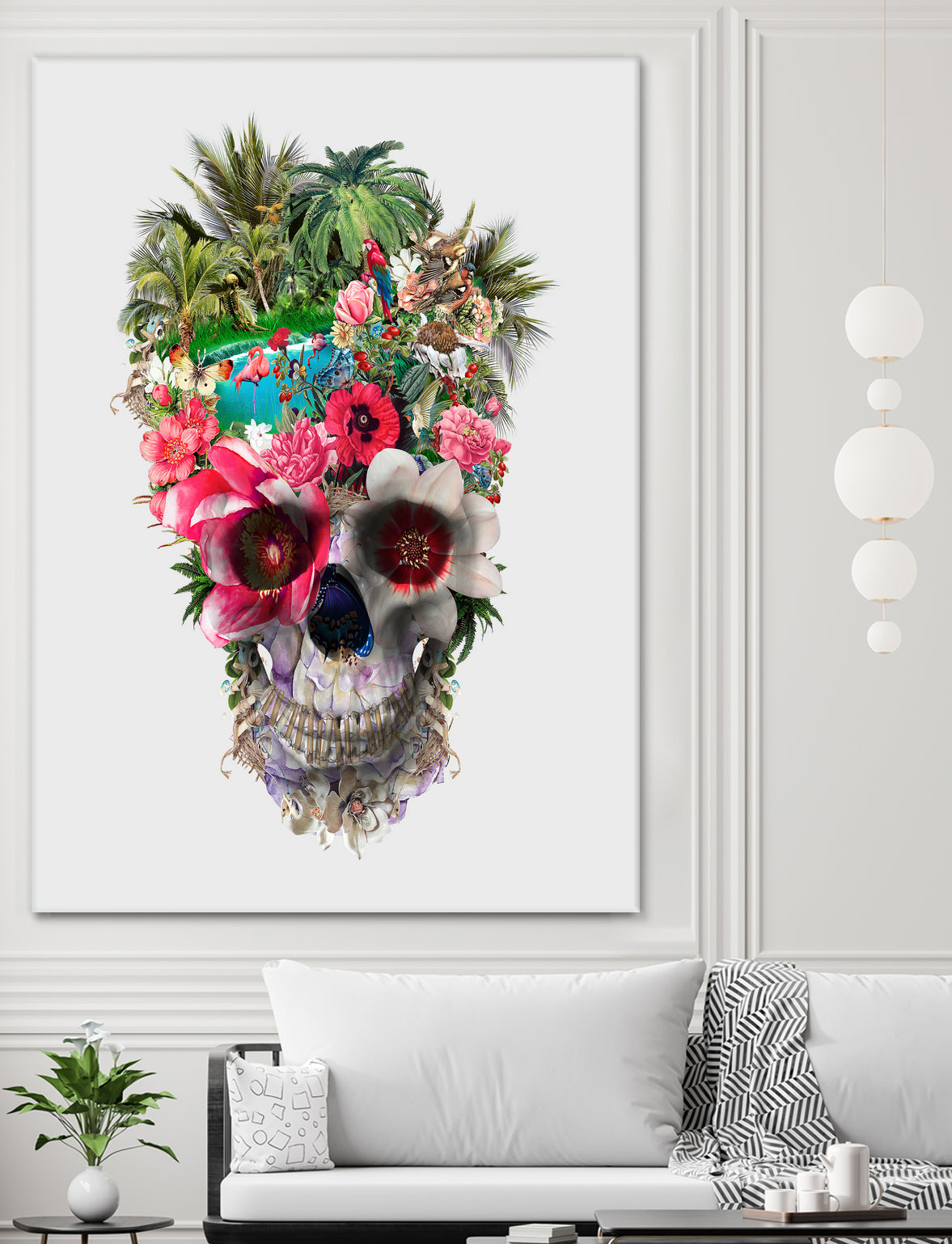 Summer Skull IV by RIZA PEKER on GIANT ART - orange digital painting