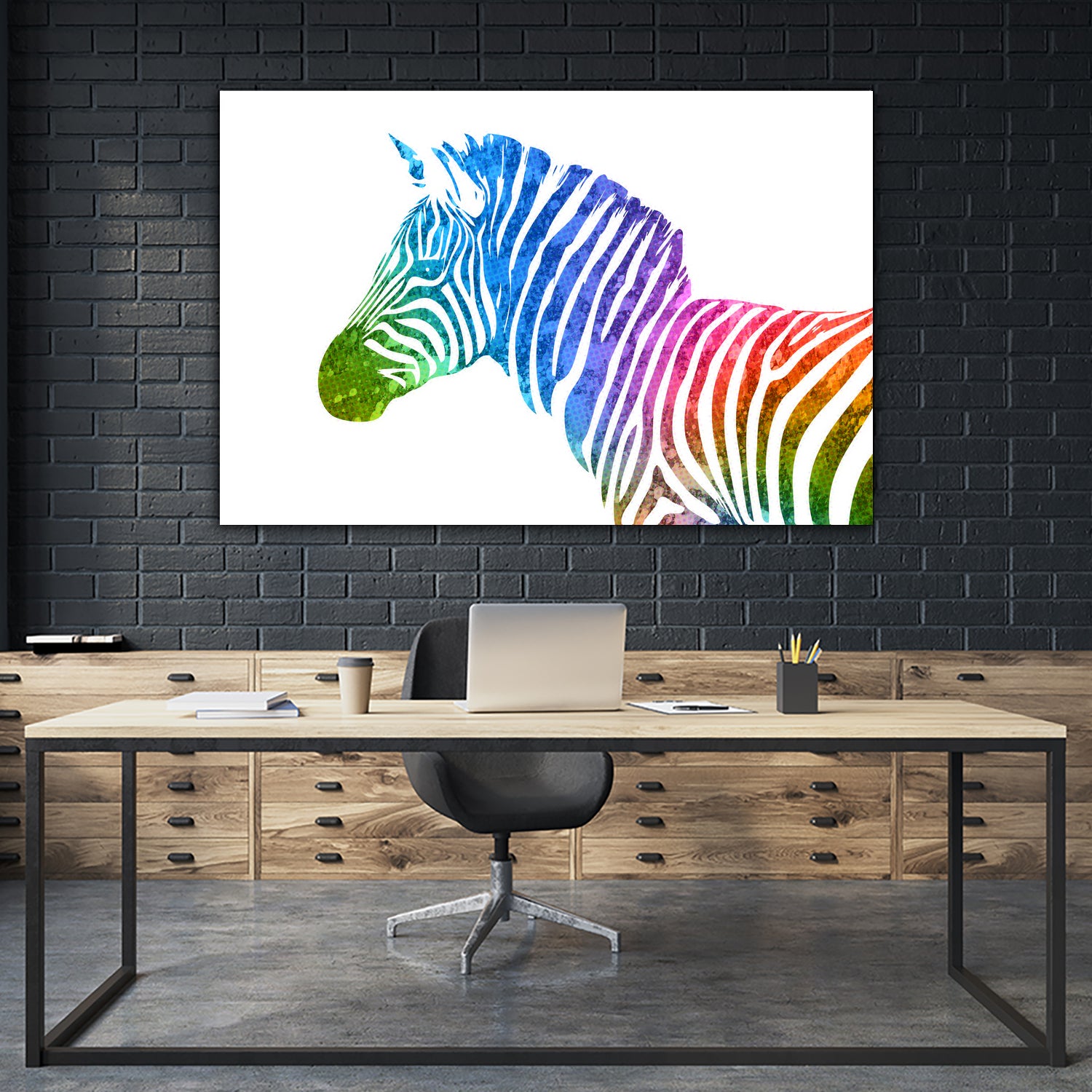 Zebra | Rainbow Series | Pop Art by William Cuccio on GIANT ART - white digital painting