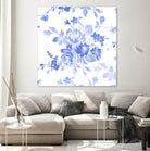 Blue Flowers - Floral Pattern Art by salome mikaberidze on GIANT ART - blue digital drawing