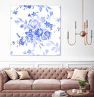 Blue Flowers - Floral Pattern Art by salome mikaberidze on GIANT ART - blue digital drawing