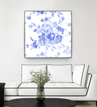 Blue Flowers - Floral Pattern Art by salome mikaberidze on GIANT ART - blue digital drawing