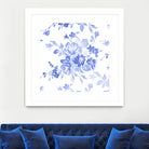 Blue Flowers - Floral Pattern Art by salome mikaberidze on GIANT ART - blue digital drawing