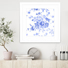 Blue Flowers - Floral Pattern Art by salome mikaberidze on GIANT ART - blue digital drawing