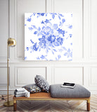 Blue Flowers - Floral Pattern Art by salome mikaberidze on GIANT ART - blue digital drawing
