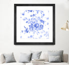 Blue Flowers - Floral Pattern Art by salome mikaberidze on GIANT ART - blue digital drawing