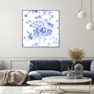 Blue Flowers - Floral Pattern Art by salome mikaberidze on GIANT ART - blue digital drawing