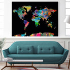 World map watercolor 5 by Bekim Mehovic on GIANT ART - black digital painting