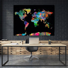 World map watercolor 5 by Bekim Mehovic on GIANT ART - black digital painting