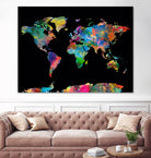 World map watercolor 5 by Bekim Mehovic on GIANT ART - black digital painting