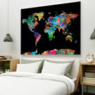 World map watercolor 5 by Bekim Mehovic on GIANT ART - black digital painting