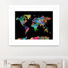 World map watercolor 5 by Bekim Mehovic on GIANT ART - black digital painting