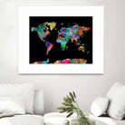 World map watercolor 5 by Bekim Mehovic on GIANT ART - black digital painting